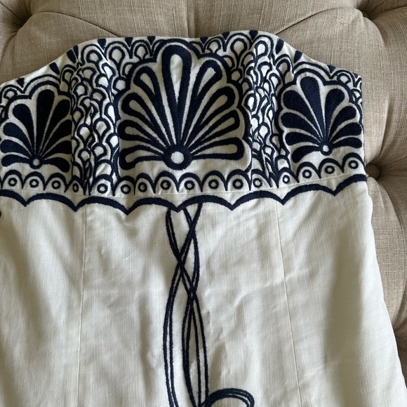 Lilly Pulitzer Strapless Dress with Navy Embroidery - Picture 4 of 10